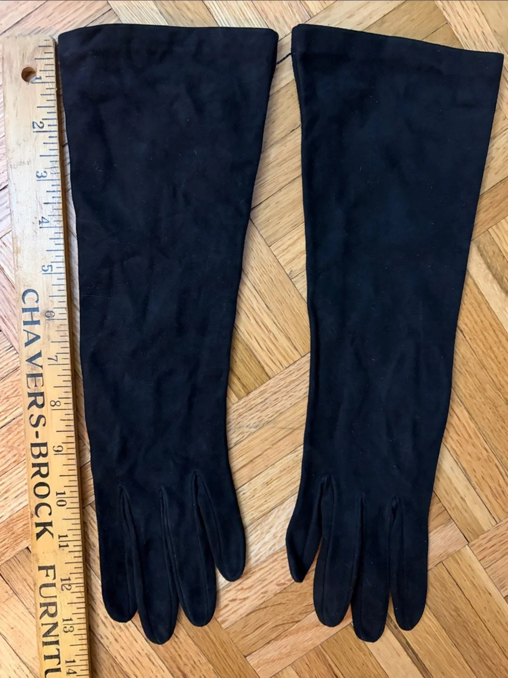 VTG Bergdorf Goodman Long Black Gloves Women's Size Medium UNWORN
